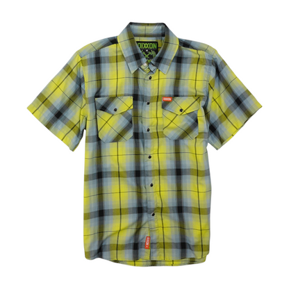 Green Plaid Short Sleeve Button Down