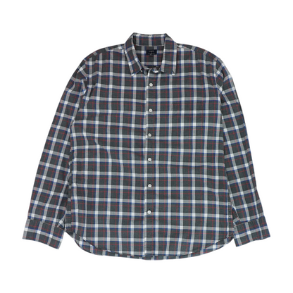 Gray Plaid Long Sleeve Button Down