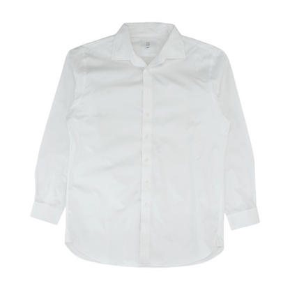 White Solid Long Sleeve Button Down