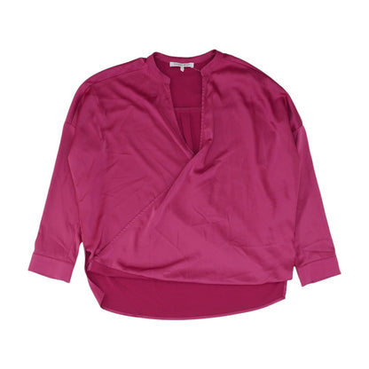 Magenta Solid Long Sleeve Blouse