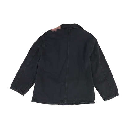 Black Solid Denim Jacket