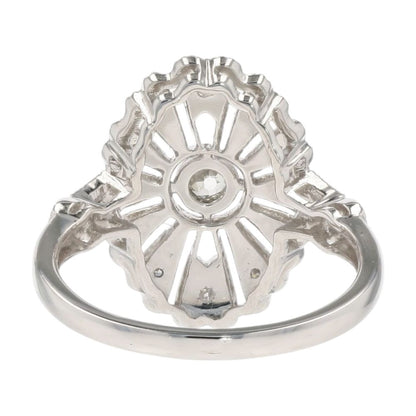 1/3 Ct 14K White Gold Diamond Modern Deco Style Engagement Ring