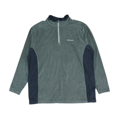 Green Color Block 1/4 Zip Pullover
