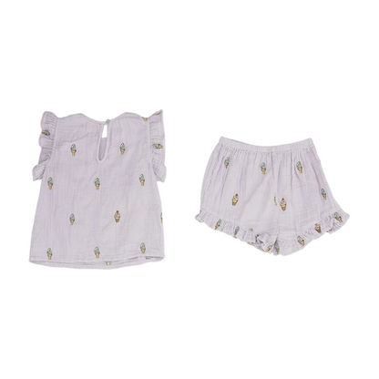 Purple Sleeveless Set