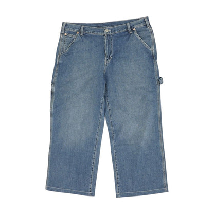 Blue High Rise Wide Leg Jeans