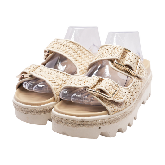 Cream Wedged Sandals