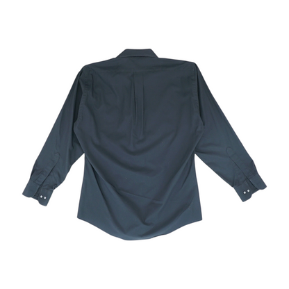 Black Solid Long Sleeve Button Down