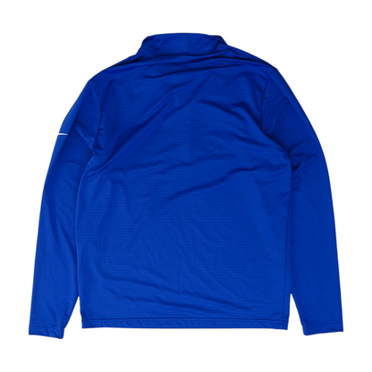 Blue Solid 1/4 Zip Pullover