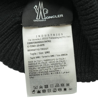 Ribbed Wool Logo Beanie Hat