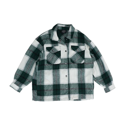 Green Plaid Long Sleeve Button Down