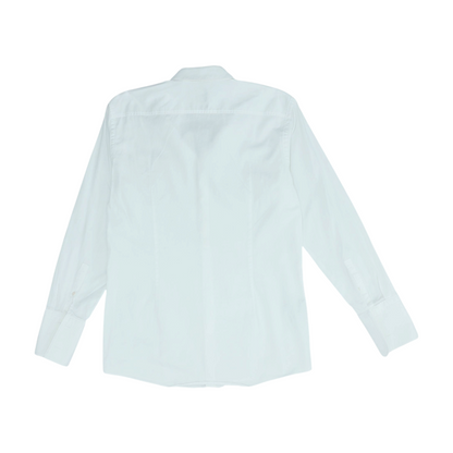 White Solid Long Sleeve Button Down
