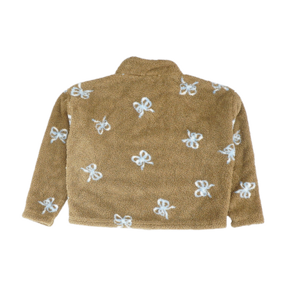 Brown Solid 1/4 Zip Pullover