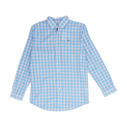 Blue Check Long Sleeve Button Down