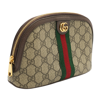 Beige Graphic Makeup Bag