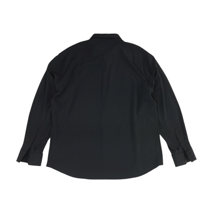 Black Solid Long Sleeve Button Down