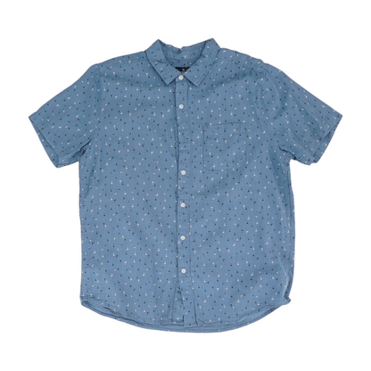 Blue Print Short Sleeve Button Down
