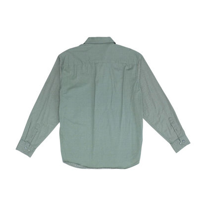 Green Solid Long Sleeve Button Down