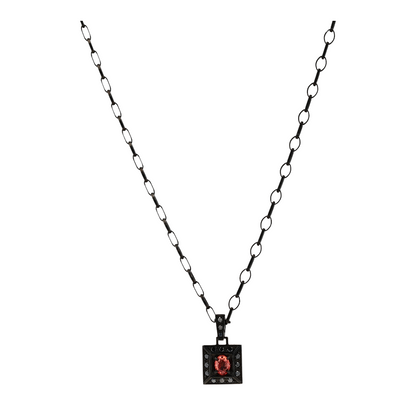 5/8 ctw 18K White Gold Sapphire Pendant Necklace