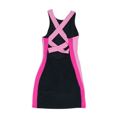 Black Color Block Mini Dress
