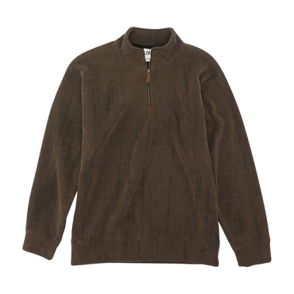 Brown Solid 1/4 Zip Pullover
