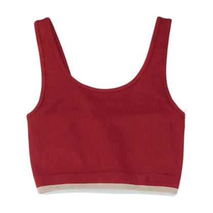 Red Solid Sports Bra