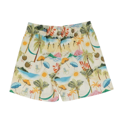 Beige Tropical Swim Bottom