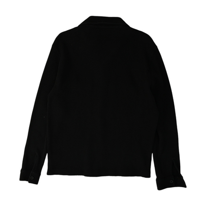 Black Solid Flannel Button Down