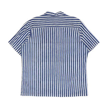 Blue Striped Short Sleeve Button Down