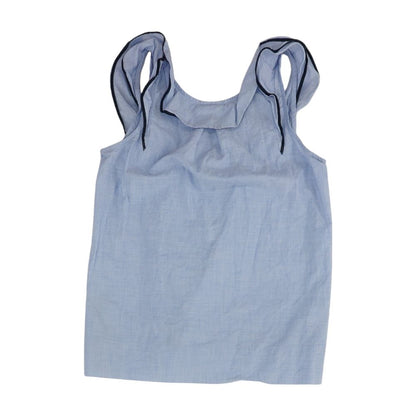 Blue Solid Sleeveless Blouse
