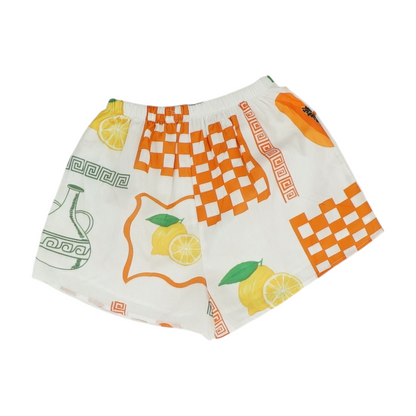 White Print Active Shorts