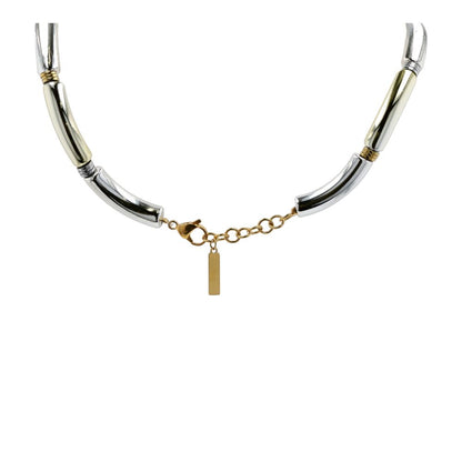 Gold Tone And Silver Tone Lil Tube Necklace