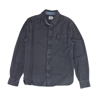 Navy Solid Long Sleeve Button Down