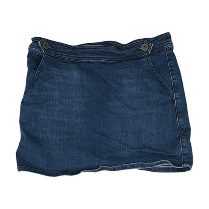 Blue Solid Mini Skirt