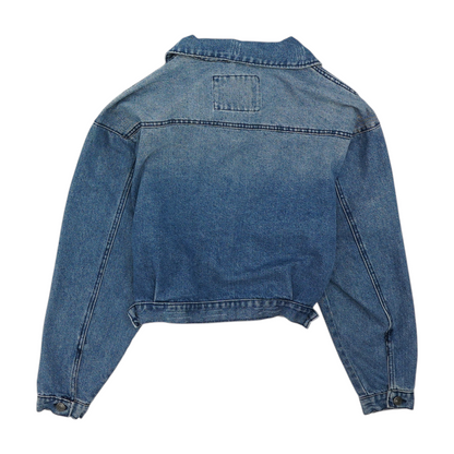 Blue Solid Denim Jacket