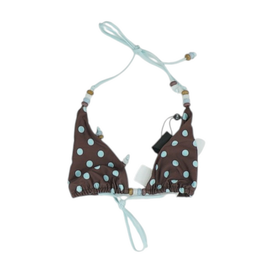 Brown Polka Dot Swim Top
