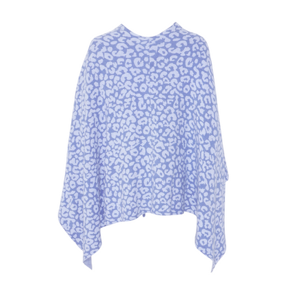 Blue Animal Print Cardigan Sweater