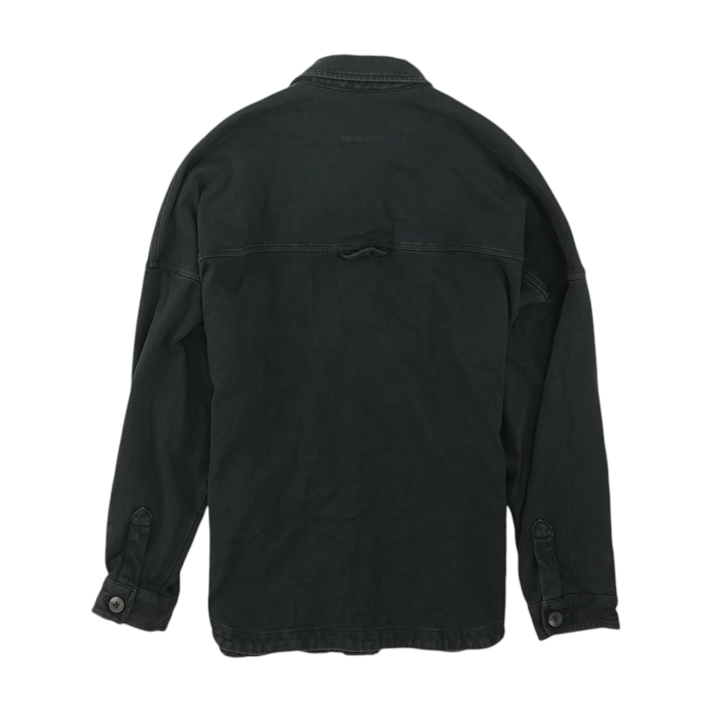 Black Solid Flannel Button Down