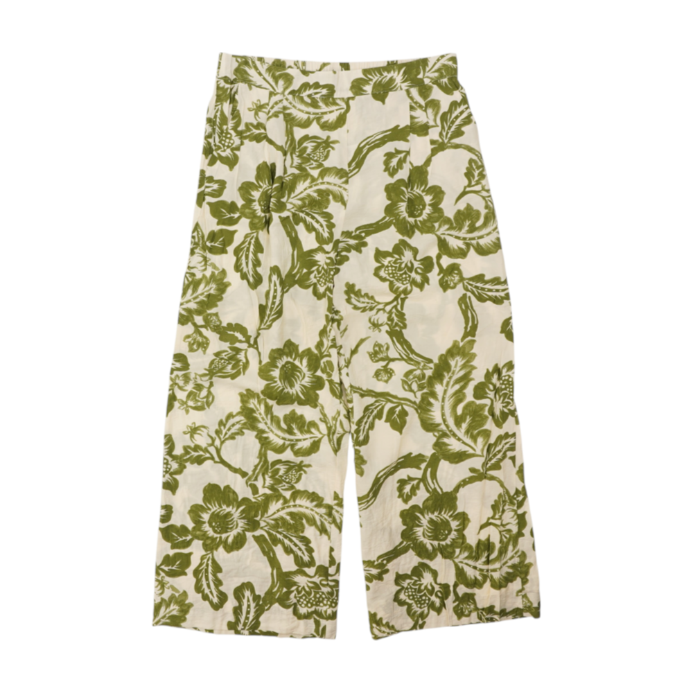 Ivory Floral Relaxed Pants