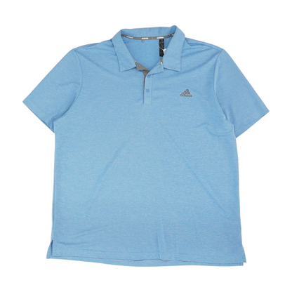 Blue Solid Short Sleeve Polo