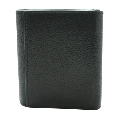 Black Pebble Grain Coin Compartment Small Purse