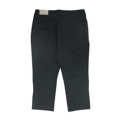 Black Solid Chino Capris