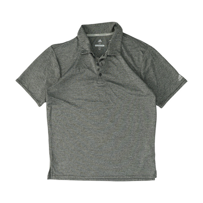 Gray Solid Short Sleeve Polo
