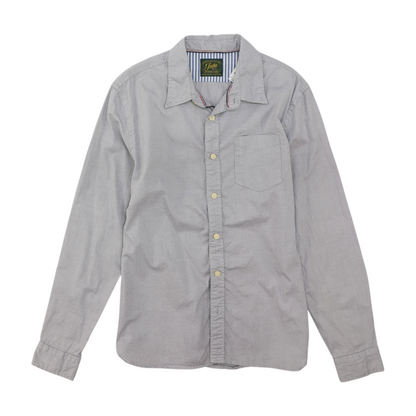 Gray Solid Long Sleeve Button Down