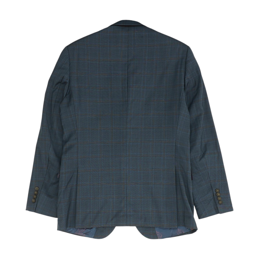 Navy Plaid Suit Jacket