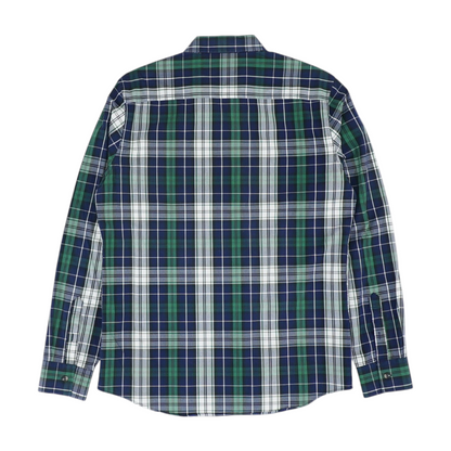 Navy Plaid Long Sleeve Button Down