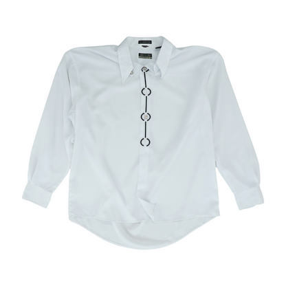 White Solid Long Sleeve Button Down