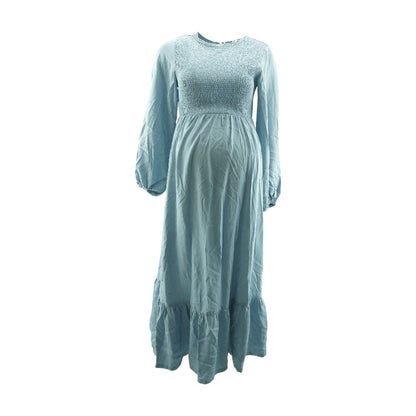 Blue Midi Maternity Dress