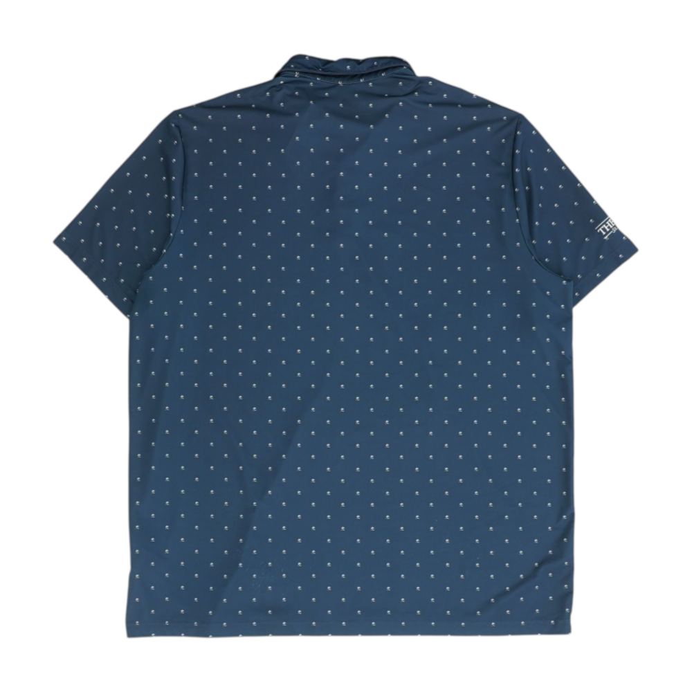 Navy Print Short Sleeve Polo