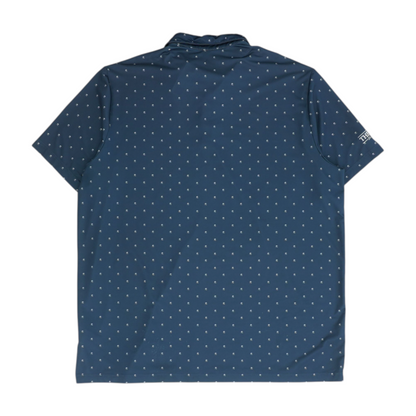 Navy Print Short Sleeve Polo