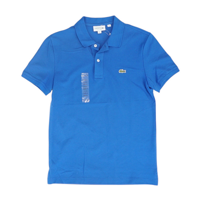 Blue Solid Short Sleeve Polo